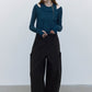 100% cotton high-rise balloon pants with side patch pockets | 4 color