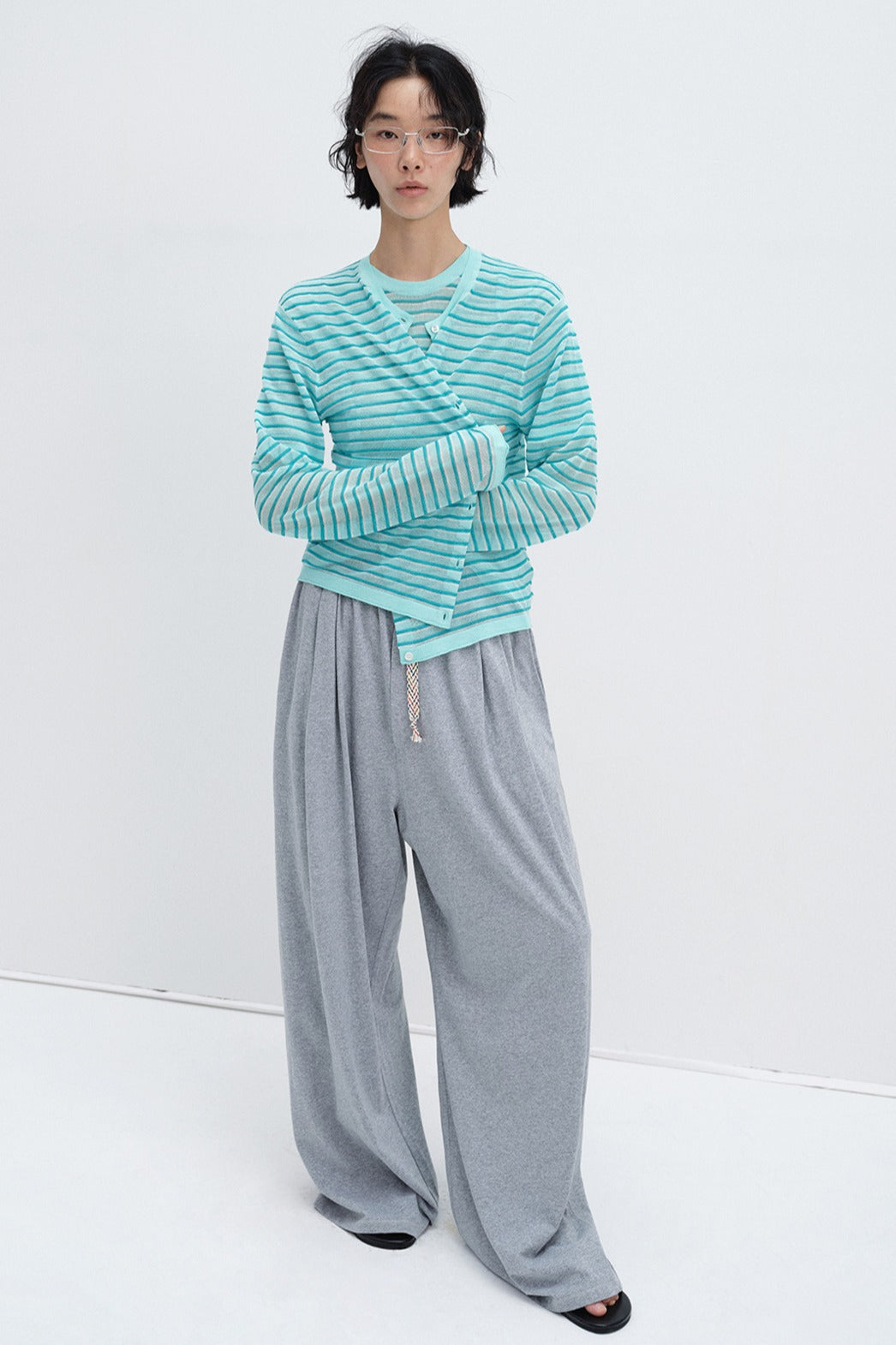 Lightweight sheer striped cardigan | 3 color