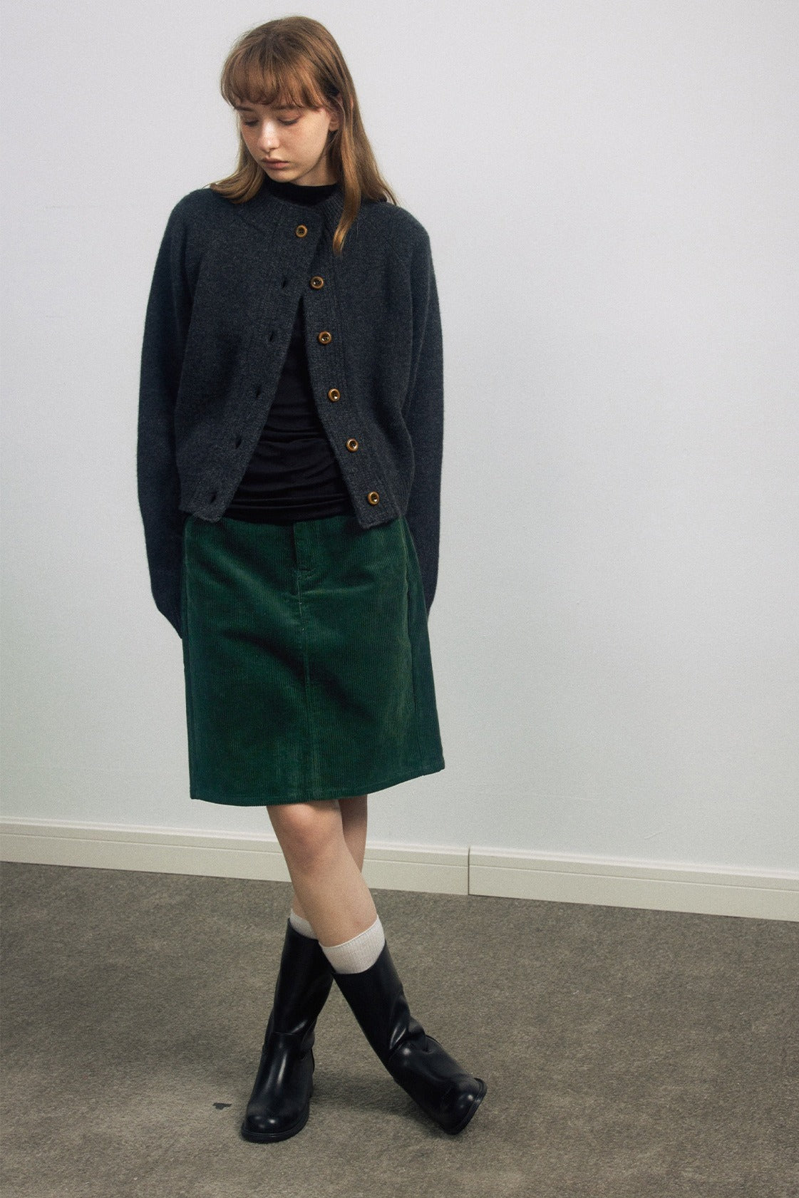 100% wool wide placket cardigan | 5 color