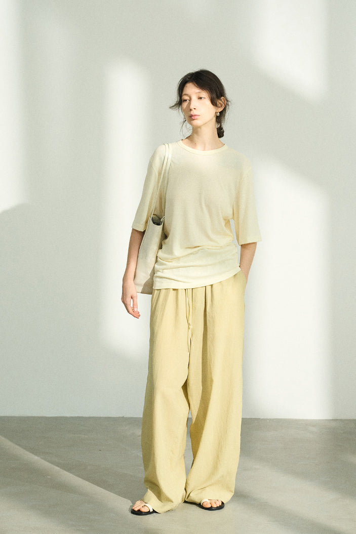 Lyocell drape wide leg pants | 4 color