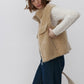 100% wool plush feel warm vest | 2 color