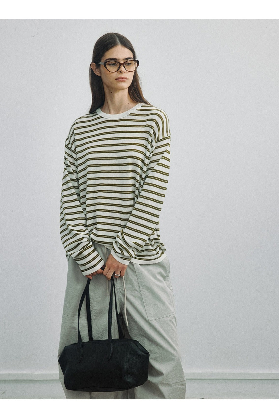 Wool-blend striped knit t-shirt | 4 color