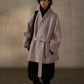 Wool-silk-angora double-faced fabric robe stule coat | 3 color