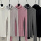 Wool containing lightweight soft high-neck knit top | 6 color