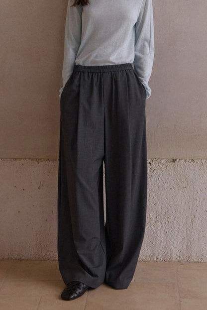 Lightweight thin wide-leg drape casual pants | 2 color