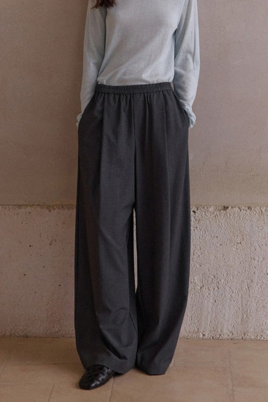 Lightweight thin wide-leg drape casual pants | 2 color