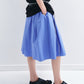 Textured cotton midi skirt with lace trim | 4 color