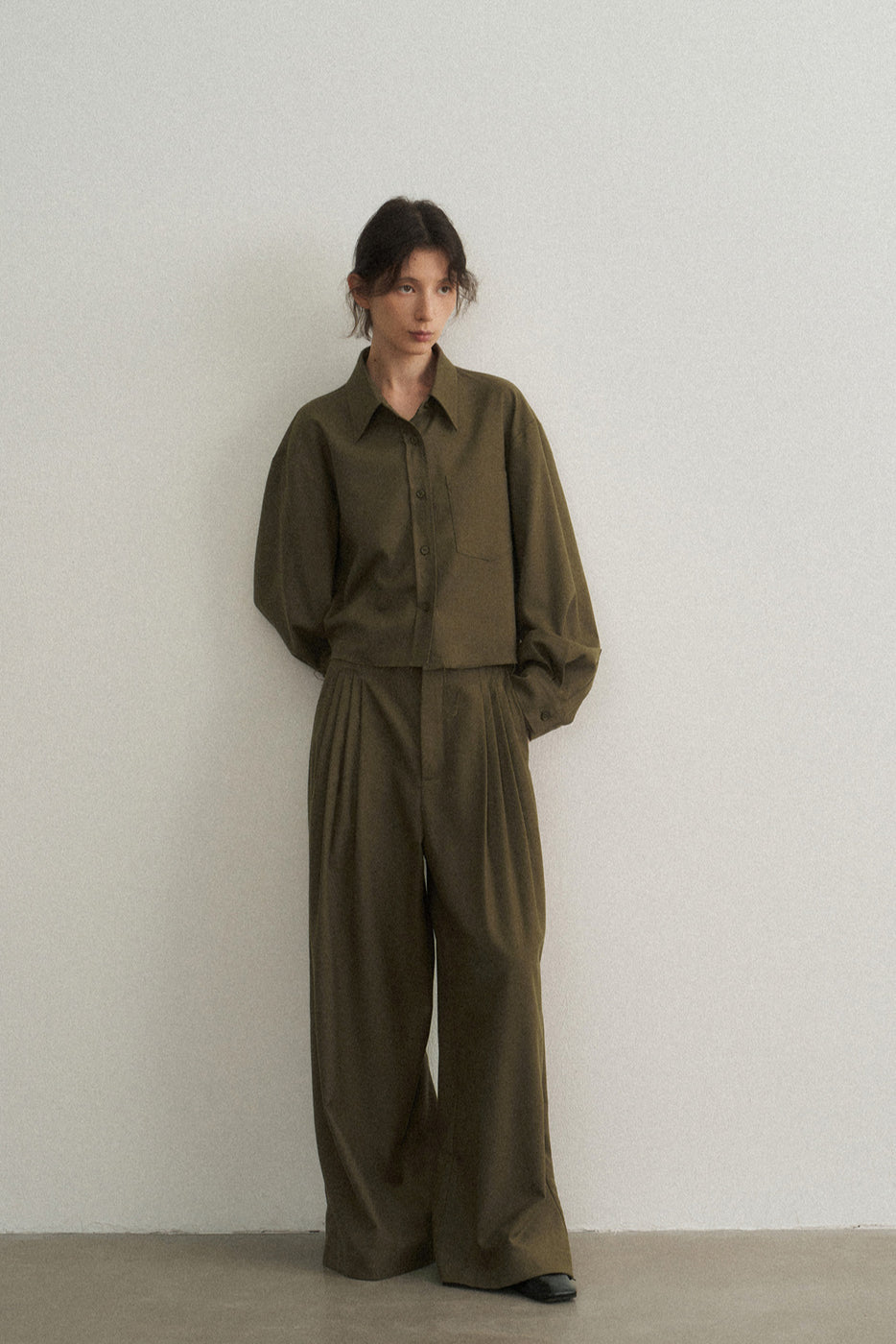 Relaxed-fit wide leg pants | 2 color