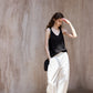 Wool containing twisted shoulder U-neck vest | 2 color