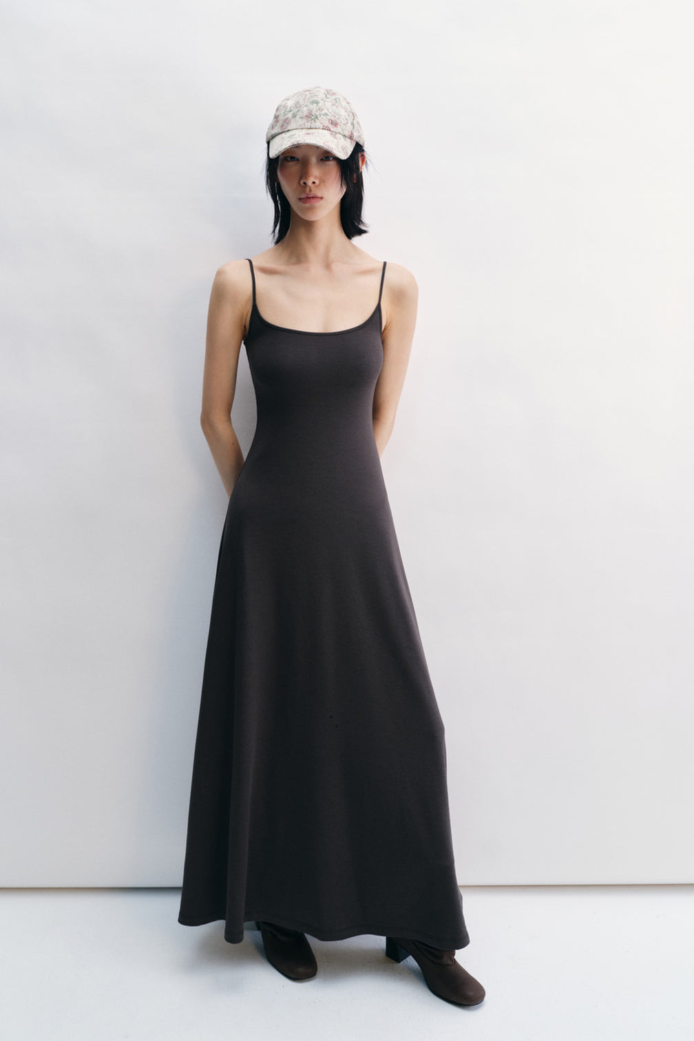 Elastic slim sling max-dress | 3 color
