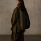 Wool blend batwing silhouette relaxed fit jacket | 2 color