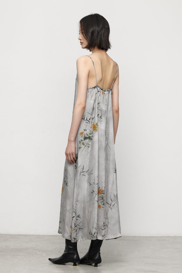 Cuprammonium decent printing slip dress | 3 color