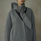 100% wool silhouetted V neck jacket with a scarf | 5 color