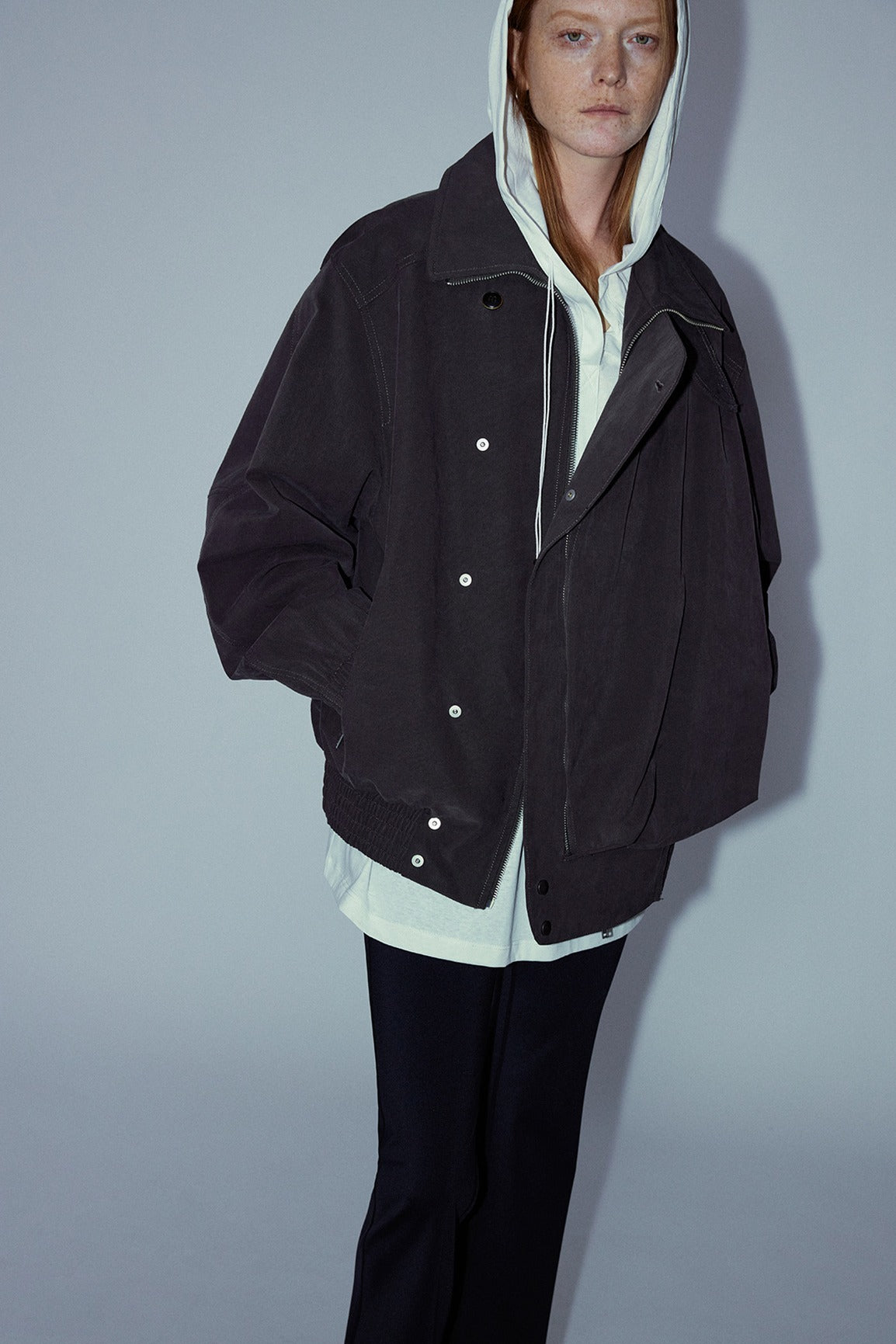 Cotton blend oversized jacket | 2 color