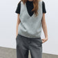 100% wool rolled edge v-neck vest | 4 color