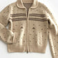 Wool jacquard pattern peter pan collar cardigan | 2 color