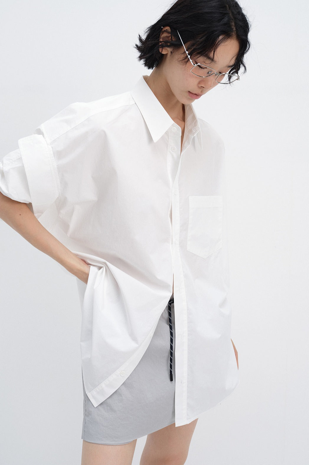 100% cotton chic shirt with rolled-up sleeves | 4 color
