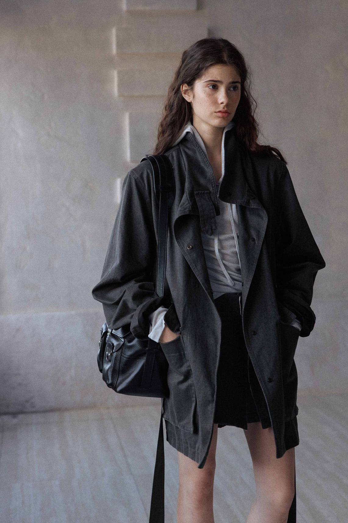 Cotton blend cozy crinkle style suede jacket