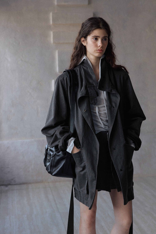 Cotton blend cozy crinkle style suede jacket
