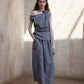 Irregular design puffed striped bud-like skirt | 2 color