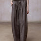 Cotton blend linen wide-leg pants | 2 color