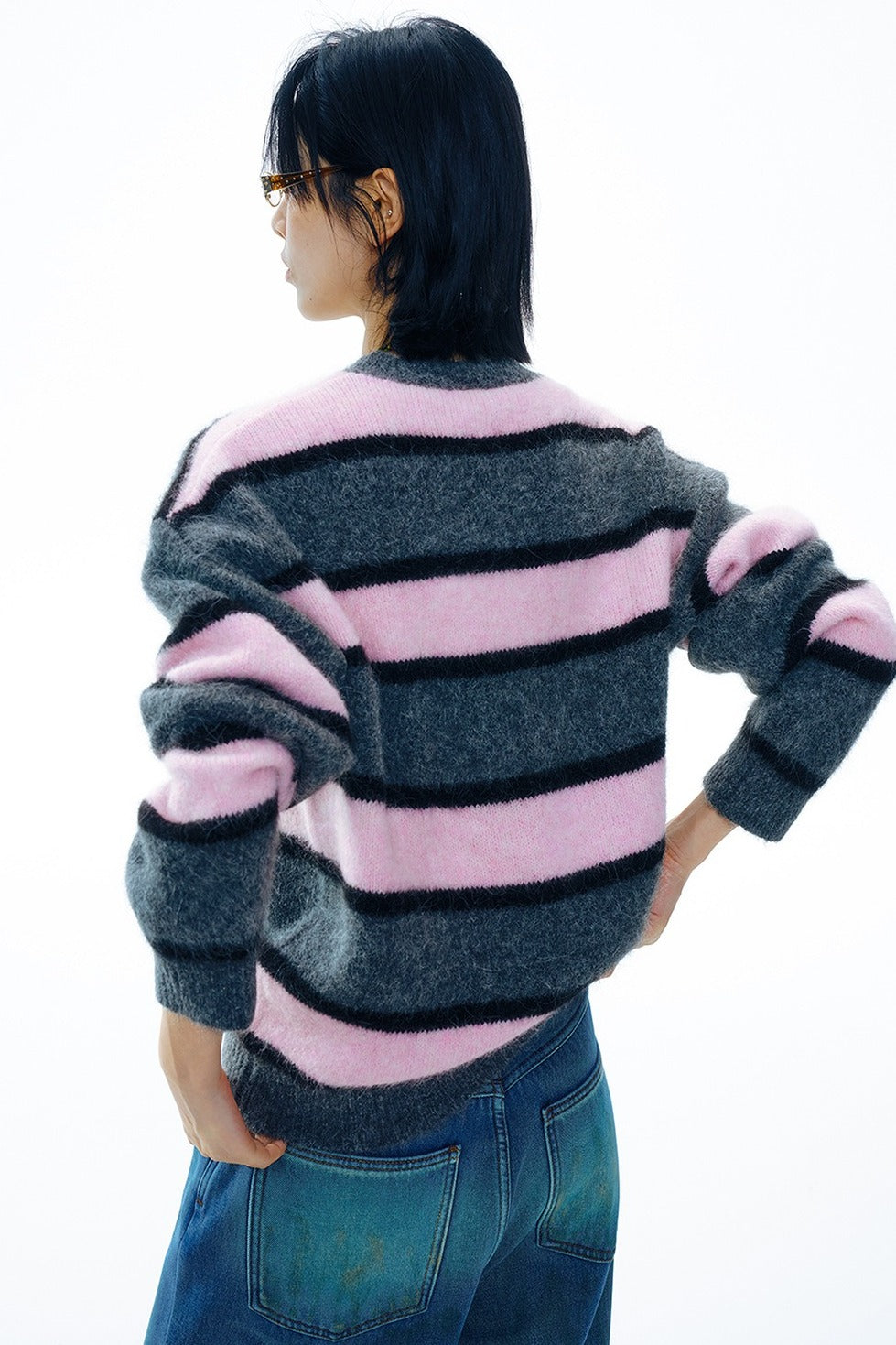 Alpaca blend bold stripe sweater | 4 color