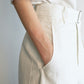 Cotton blend banana silhouette pants with a belt | 2 color