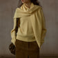 100% wool pullover sweater with a scarf | 4 color