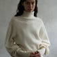 100% wool soft touch lantern sleeve cuff turtleneck sweater | 3 color