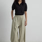 Relaxed balloon silhouette wide leg pants | 4 color