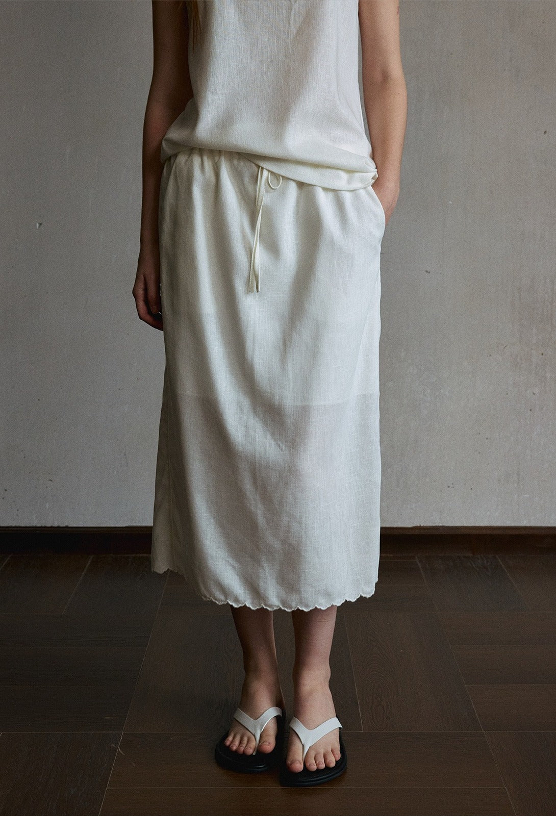 Falda midi de Tencel-algodón-lino | 2 colores