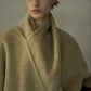 Wool-alpaca scarf-collar elegant jacket | 3 color