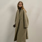 Wool riched textured horn button overcoat | 3 color