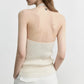 Rib-knit halter in acrylic-viscose-linen | 3 color