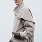 Wool containing detachable scarf chic trench jacket | 2 color