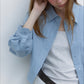 Cotton blend tactile texture cropped shirt | 4 color