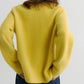 Wool blend soft long hair loose-fit V-neck sweater | 3 color