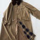 Color-block loose-fit barn style trench coat | 2 color