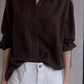Lyocell blend matte finish drape shirt | 5 color