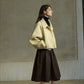 Wool blend lapel cropped fit jacket | 3 color