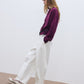 Cotton blend curved classic high-rise jeans | 3 color