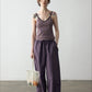 100% cotton crisp feel peplum waist pants | 4 color