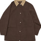Mid-length contrasting collar jacket | 2 color