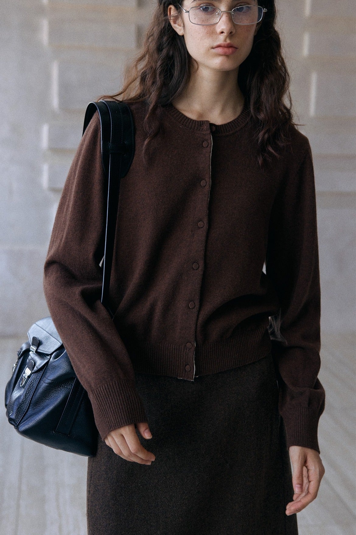 100% wool classic round neck cardigan | 4 color