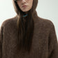 Alpaca blend plush long-haired hoodie sweater | 3 color