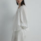 U-Neck Pleated Button-Down Long-Sleeve Shirt | 4 color