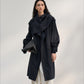 Romantic scarf collar mid-length trench coat | 2 color