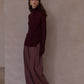 Cotton blend curved loose pants | 4 color
