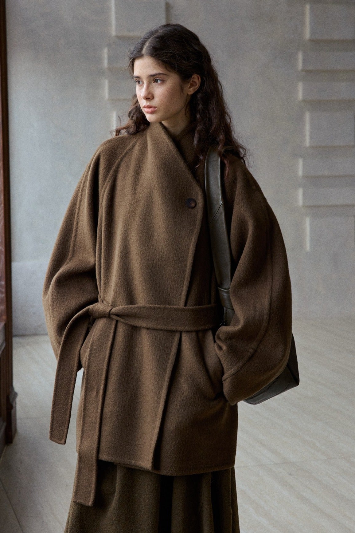 100% wool soft-touch large lapel jacket | 2 color