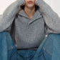 Wool blend high collar marled knit sweater | 3 color